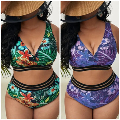 Women's Plus Size High Waist Bikini Swimwear