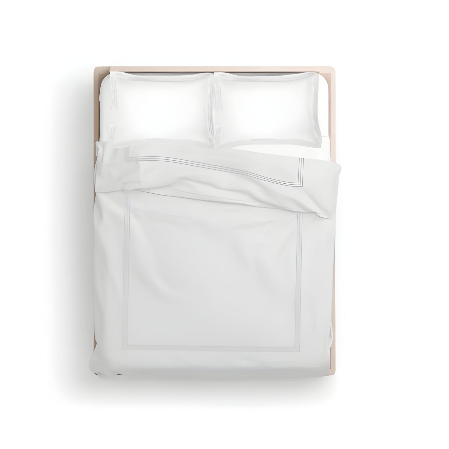 400TC Cotton Luxurious Triple Embroidery Sateen Solid Duvet Cover Set