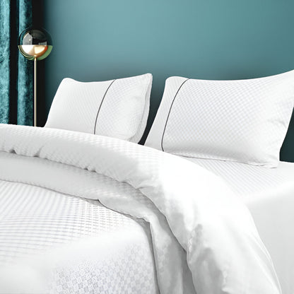 400TC Microcheck Duvet Cover Set