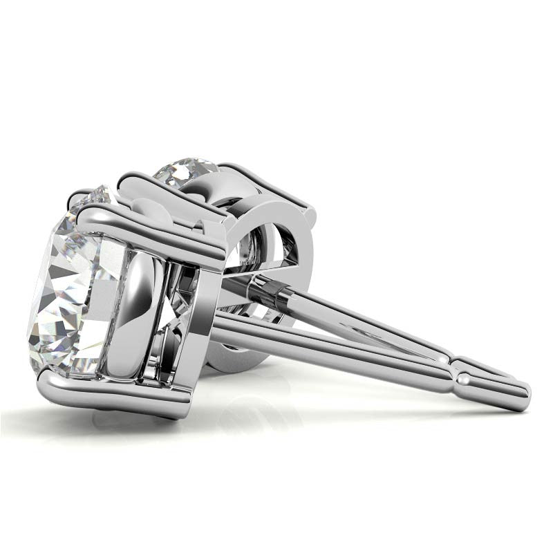 1.50 CTW Lab Grown Diamond Round Stud Earrings in 14K Solid Gold – G/VS Certified