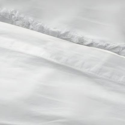 400TC Cotton Sateen Solid Fringe Duvet Cover Set