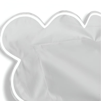 400TC Cotton Scallop Embroidery Sateen Solid Duvet Cover Set