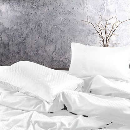 400TC Microcheck Duvet Cover Set