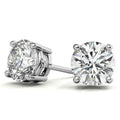 2.50 CTW AGI Certified Lab Grown Diamond (G-VS Clarity) Stud Earrings in 14K White or Yellow Gold
