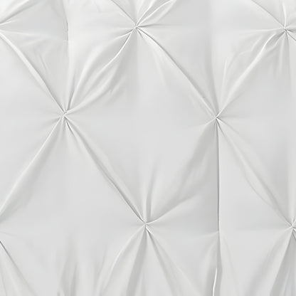 400TC Cotton Pintuck Sateen Solid Duvet Cover Set