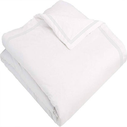 400TC Cotton Triple Edge Embroidery Sateen Solid Duvet Cover Set