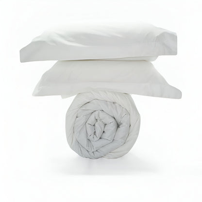 400TC Sateen Solid Cotton Round Duvet Cover Set