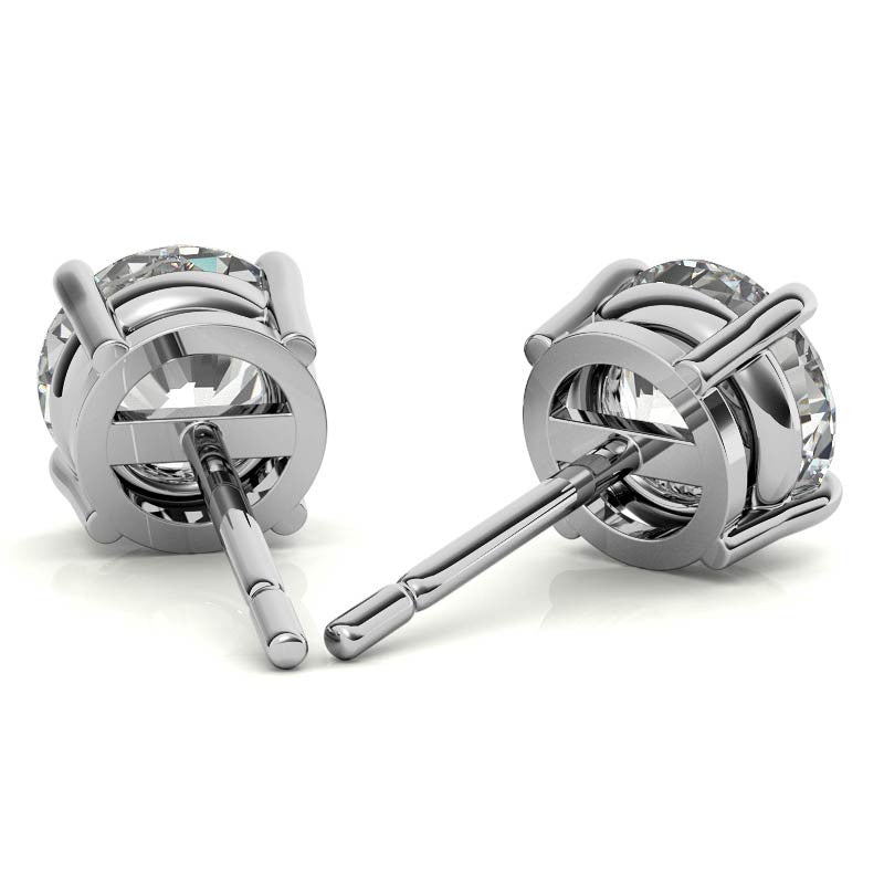 AGI Certified Lab Grown Diamond (G-VS) Stud Earrings in 14K White or Yellow Gold - Choose 1 CTW or 2 CTW