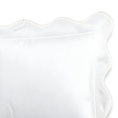 400TC Cotton Scallop Embroidery & Border Sateen Solid Duvet Cover Set