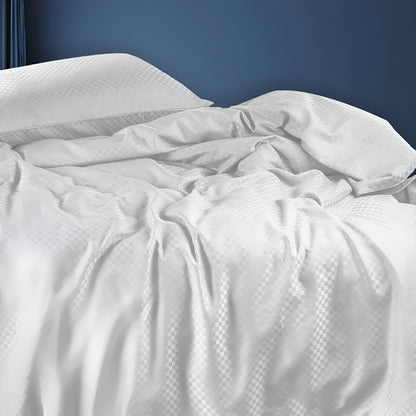 400TC Microcheck Duvet Cover Set