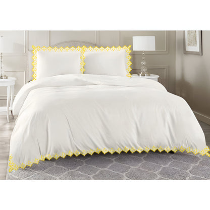 Elegant Flower Embroidered Duvet Cover Set