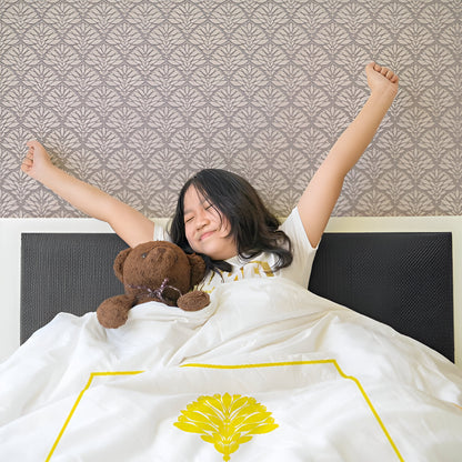 Leafy Embroidered Cotton Sateen Duvet Cover Set