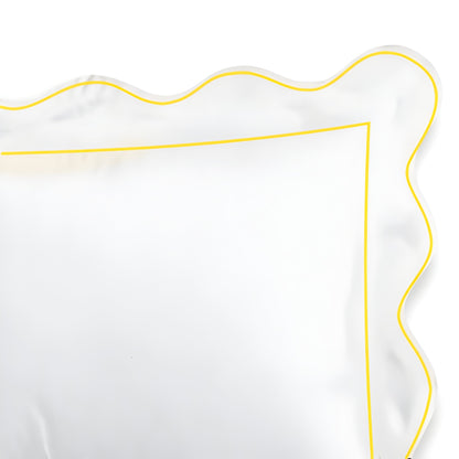 400TC Cotton Scallop Embroidery & Border Sateen Solid Duvet Cover Set