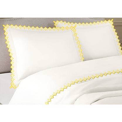 Elegant Flower Embroidered Duvet Cover Set