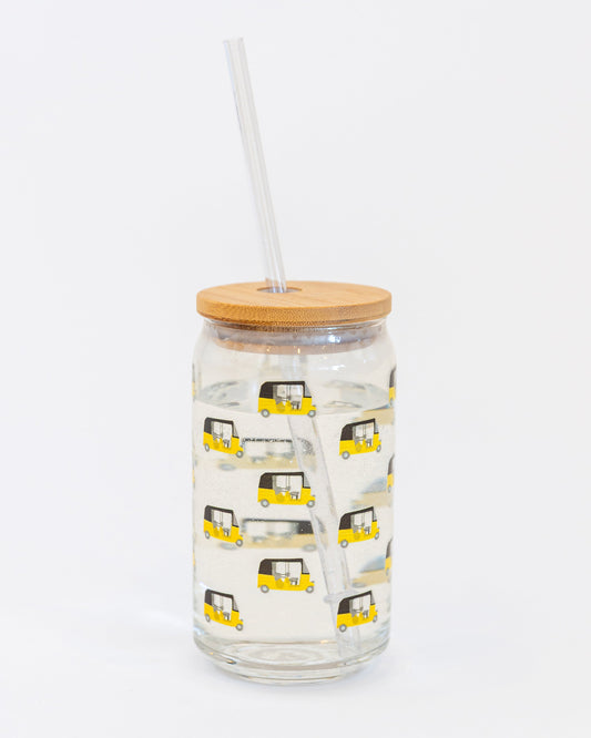 Classic Auto Glass Tumbler – Sip in Style with a Playful Twist