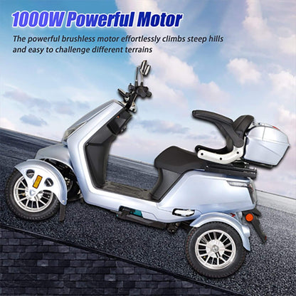 Zvg Heavy-Duty 1000W 60V/20AH 330LBS Four-Wheel All-Terrain Travel Mobility Scooter [SN-4L] (SAK97245)